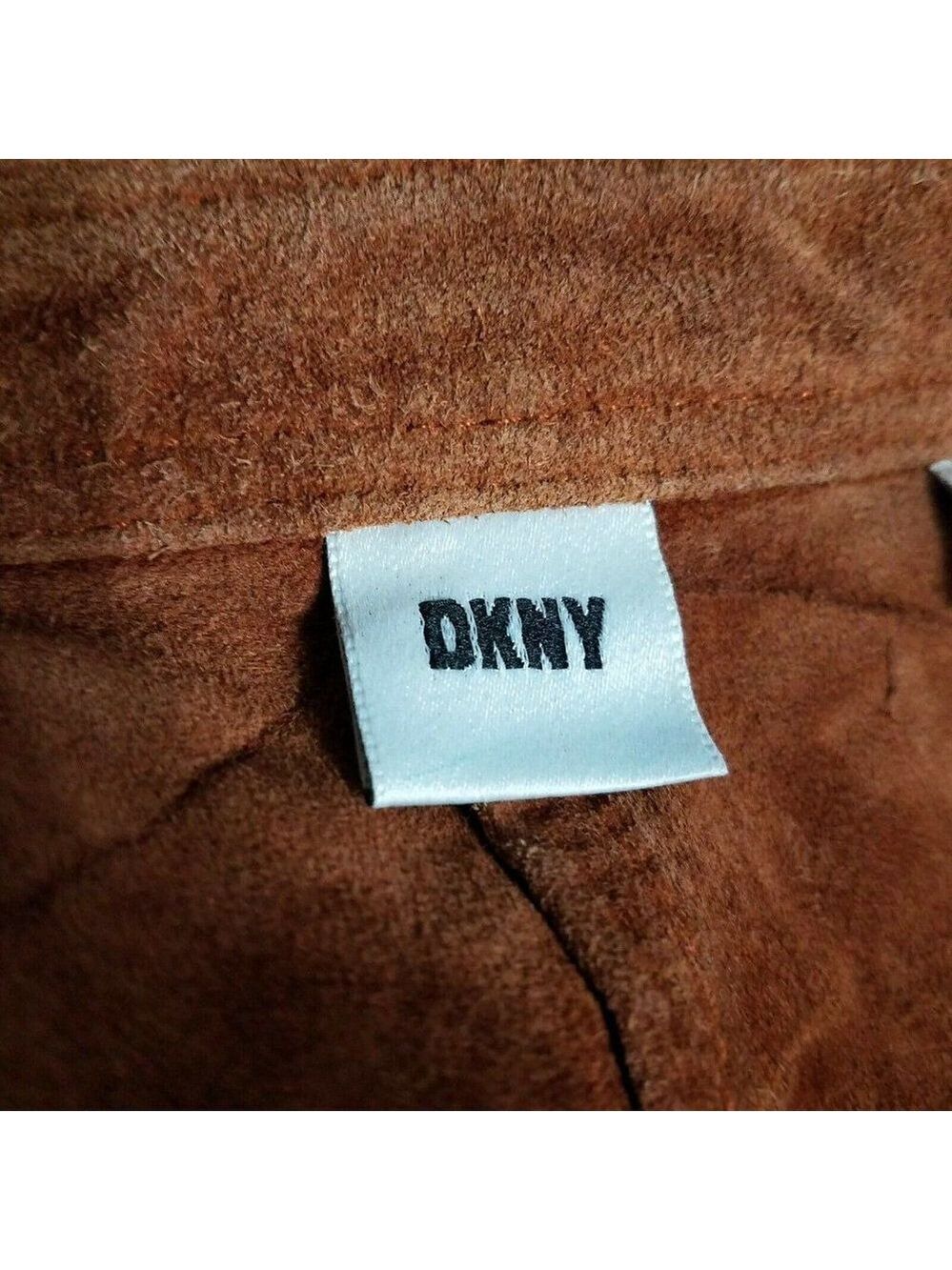 DKNY brown leather jacket boys size 5 - Picture 4 of 7
